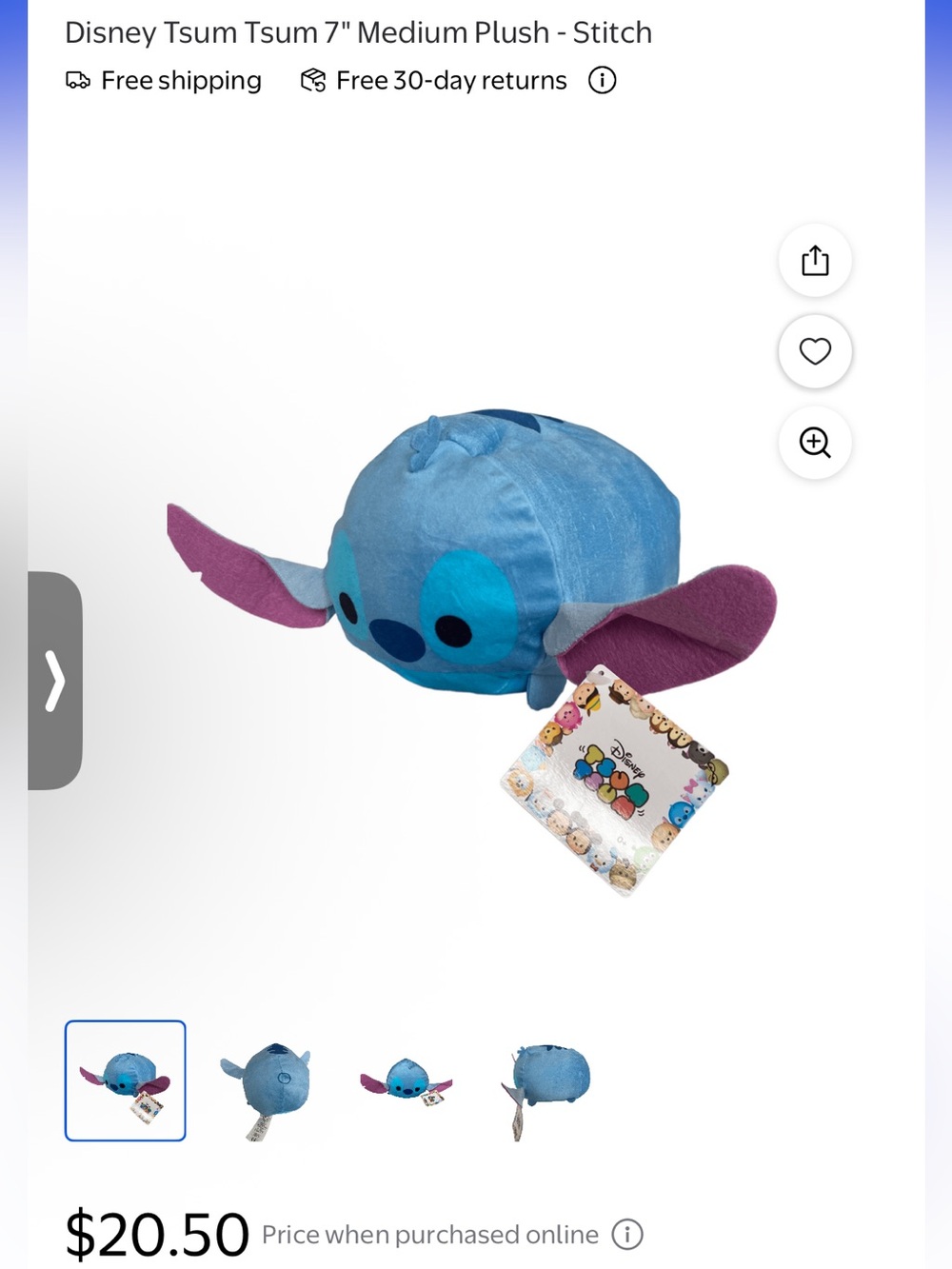 Disney Tsum Tsum Stitch Plush Toy - nwt - Picture 2 of 7